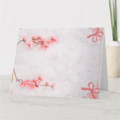 フローラピンクのシック招待状 カード (正面)