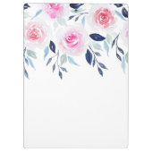 フローラピンクのバラの水の色パーソナライズされた名 クリップボード (裏面)