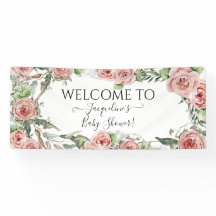 フローラピンクのバラの花BOHO Oh赤ちゃんガールシャワー