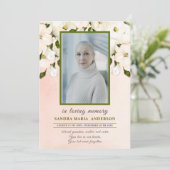 フローラピンクのバラ写真葬儀記念事業 サンキューカード (スタンド正面)