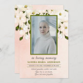 フローラピンクのバラ写真葬儀記念事業 サンキューカード (正面/裏面)