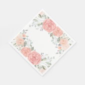 フローラピンクのバラ結婚の花のヴィンテージの水色 スタンダードランチョンナプキン (角)