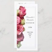 フローラピンクのローズチャーチウェディングプログラム プログラム (正面/裏面)