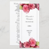 フローラピンクのローズチャーチウェディングプログラム プログラム (正面/裏面)