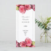 フローラピンクのローズチャーチウェディングプログラム プログラム (スタンド正面)