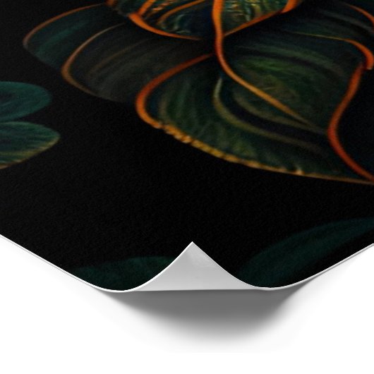 フローラピンクのローズブーケのアートワーク ポスター (角)