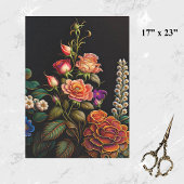 フローラピンクのローズブーケのアートワーク（大） 薄葉紙