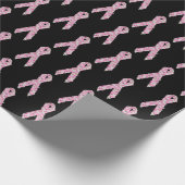 フローラピンクの乳がん生存者リボン ラッピングペーパー (角)