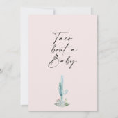 フローラピンクの女の子タコベビーの赤ちゃんシャワー 招待状 (裏面)