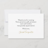 フローラピンクの女の感謝してい子よ ノートカード (裏面)