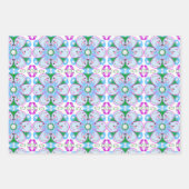 フローラピンクの女性のゴルフパターン ラッピングペーパーシート (正面3)