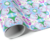 フローラピンクの女性のゴルフパターン ラッピングペーパー (ロールコーナー)