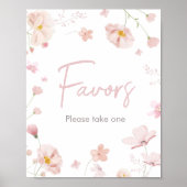 フローラピンクの春ベビー開花BabyShowerの好意 ポスター (正面)