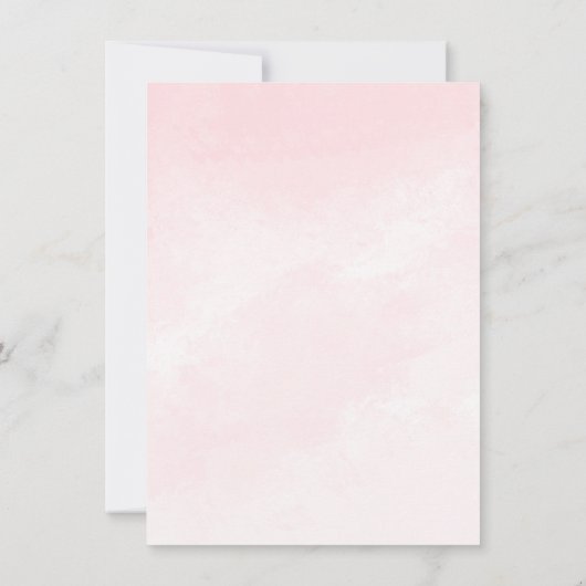 フローラピンクの水の色の女の子の赤ちゃんシャワー 招待状 (裏面)