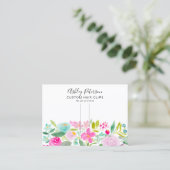 フローラピンクの水彩ヘアクリップバレットディスプレイ 名刺 (スタンド正面)