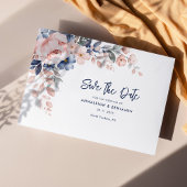 フローラピンクの水彩結婚式の日付を保存