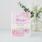 フローラピンクの粗野なエプロンブライダルシャワーレシピカード 招待状 (スタンド正面)