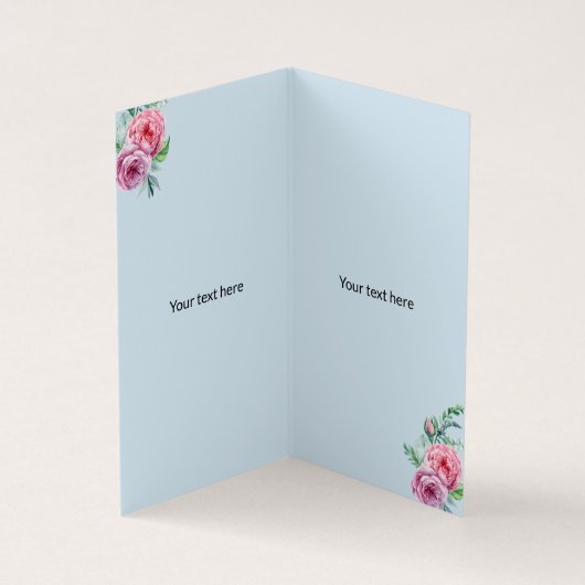 フローラピンクの花の縦エレガント色 名刺 (内部)