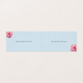 フローラピンクの花エレガント青 名刺 (内部フラット)