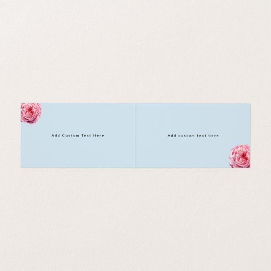 フローラピンクの花エレガント青 名刺 (内部フラット)