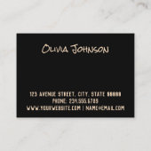 フローラピンクの花ゴールデン水玉模様グリッターシン 名刺 (裏面)