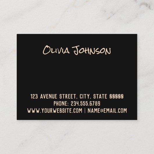 フローラピンクの花ゴールデン水玉模様グリッターシン 名刺 (裏面)