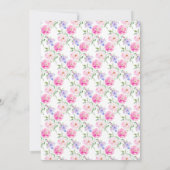 フローラピンクの花ブライダルシャワー 招待状 (裏面)