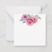 フローラピンクの花ホワイトシックありがとう ノートカード (裏面)