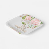 フローラピンクの蝶の赤ちゃんシャワー ペーパープレート (傾斜あり)
