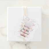 フローラピンクの装飾First Communionの女の子 フェイバータグ (インサイチュ)