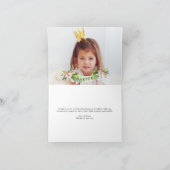 フローラピンクの誕生日パーティーの写真 サンキューカード (内部)