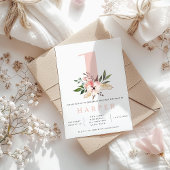 フローラピンクの誕生日パーティーの写真 招待状