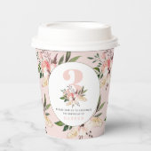 フローラピンクの誕生日  紙コップ (正面)