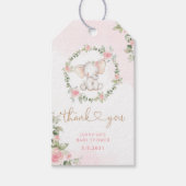 フローラピンクの象の赤ちゃん ギフトタグ (正面)