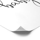 フローラピンクの金ゴールド女の子の赤ちゃんシャワー歓迎サイン ポスター (角)