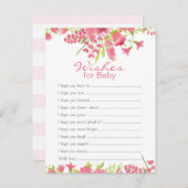 フローラピンクの願いベビー アドバイスカード (正面/裏面)