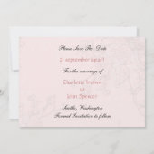 フローラピンクの鳥のケージ、愛鳥の日付を保存 セーブザデート (裏面)