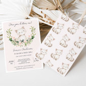 フローラピンクは私の赤ちゃんシャワーを子猫 招待状