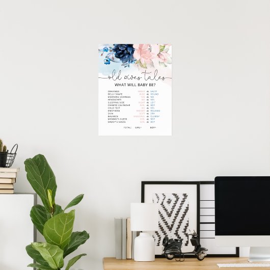 フローラピンクまたは青の老妻の物語のポスター ポスター (ホームオフィス)