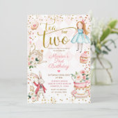 フローラピンクアリス茶で誕生日パーティーへ 招待状 (スタンド正面)