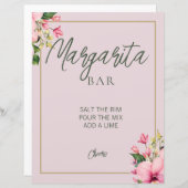 フローラピンクアンドグリーンマルガリータバー標識 (正面/裏面)