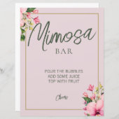 フローラピンクアンドグリーンミモザバー標識 (正面/裏面)