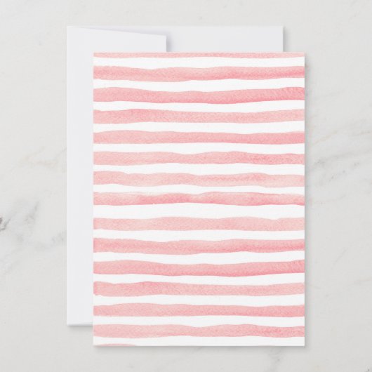 フローラピンクアンドシルバーバニー誕生日フローラ 招待状 (裏面)