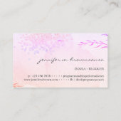 フローラピンクイエロードゥラ誕生コーチ妊娠 名刺 (裏面)