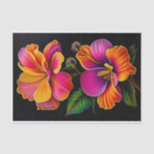 フローラピンクイエローボタニカルイラストレーション小 薄葉紙 (正面)