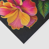 フローラピンクイエローボタニカルイラストレーション小 薄葉紙 (詳細)