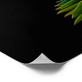 フローラピンクイエローボタニカルイラストレーション ポスター (角)