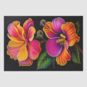 フローラピンクイエローボタニカルイラストレーション 薄葉紙 (正面)