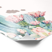 フローラピンクウェスタンロデオベビーシャワーウェルカムサイン フォトプリント (角)