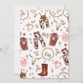 フローラピンクウエスタンロデオベビーシャワー 招待状 (裏面)